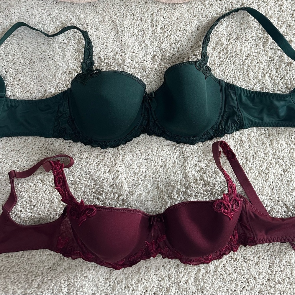 Simone Perele Andora 30E Green and Burgundy bra